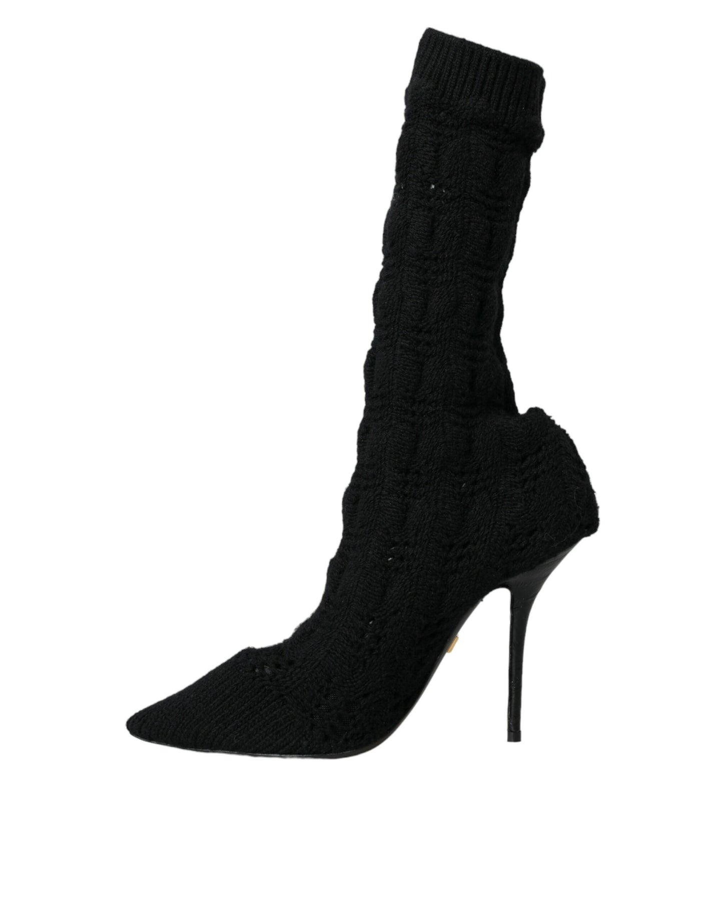 Dolce &amp; Gabbana Schwarze Stiletto-Absätze, wadenlange Stiefel