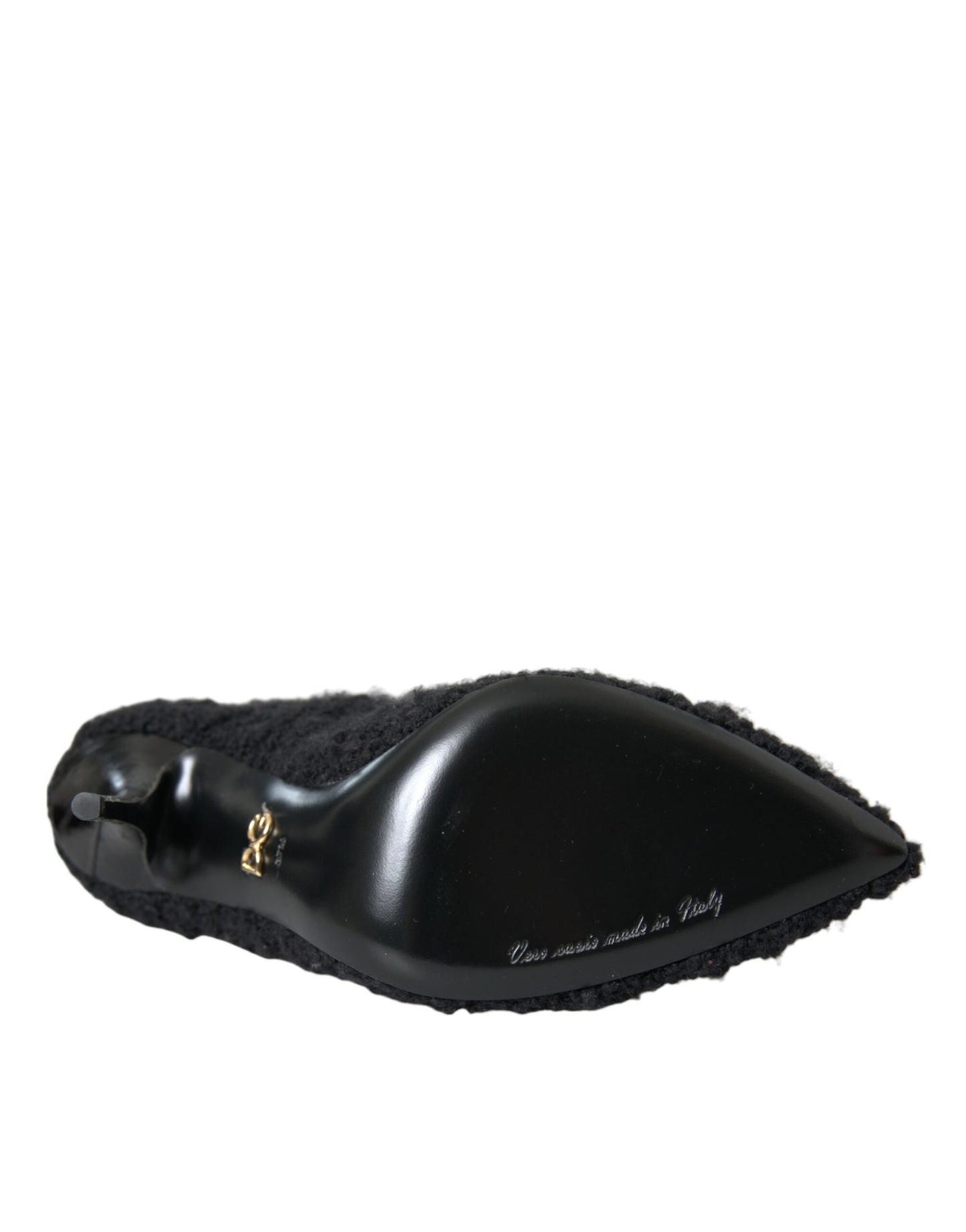 Dolce &amp; Gabbana Schwarze Stiletto-Absätze, wadenlange Stiefel