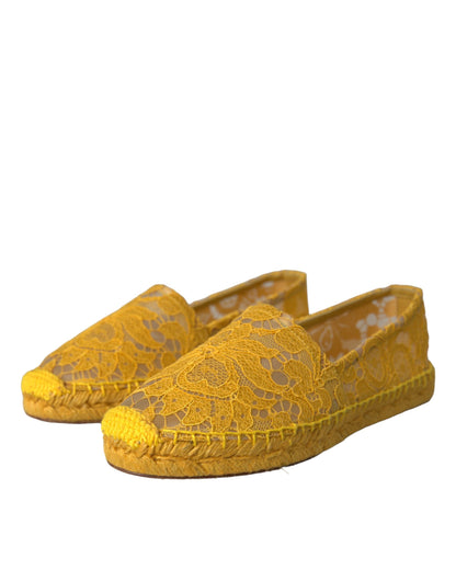 Dolce &amp; Gabbana Gelbe Taormina-Espadrille-Loafer mit Spitze