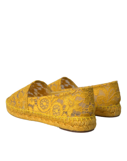 Dolce &amp; Gabbana Gelbe Taormina-Espadrille-Loafer mit Spitze