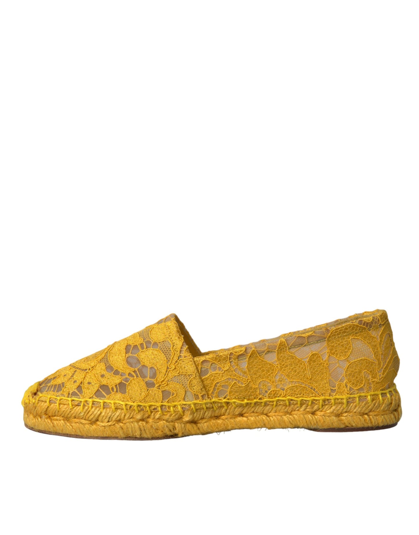 Dolce &amp; Gabbana Gelbe Taormina-Espadrille-Loafer mit Spitze