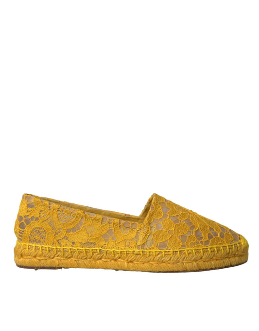 Dolce &amp; Gabbana Gelbe Taormina-Espadrille-Loafer mit Spitze