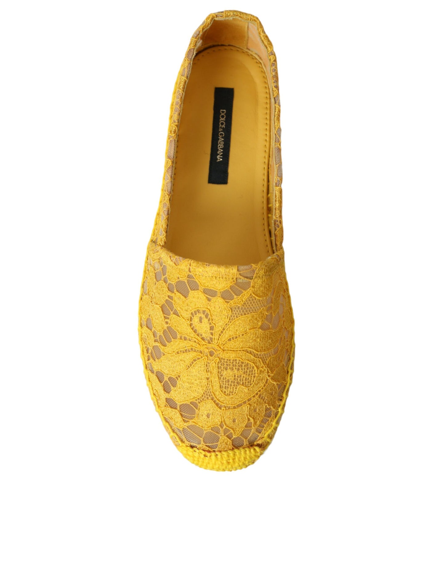 Dolce &amp; Gabbana Gelbe Taormina-Espadrille-Loafer mit Spitze