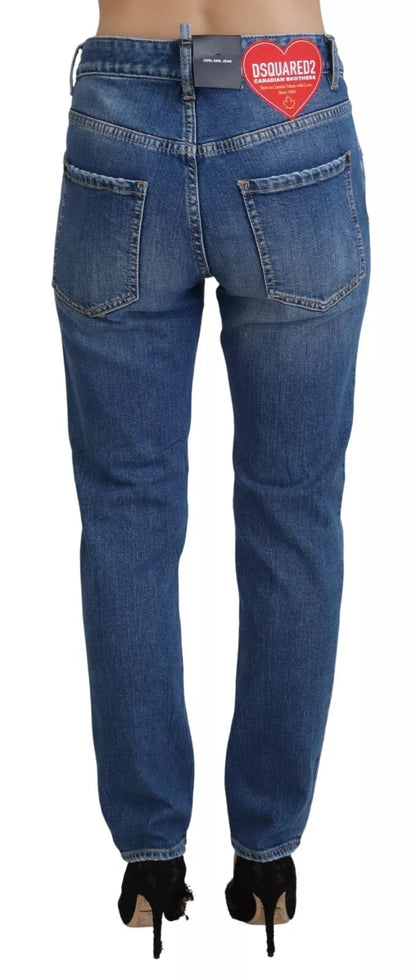 Dsquared² Cool Girl – Blaue Distressed-Jeans mit mittelhohem Bund