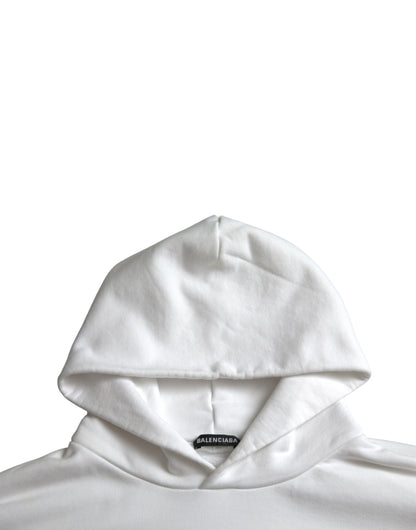 Balenciaga – Kapuzenpullover mit Logo aus weißer Baumwolle