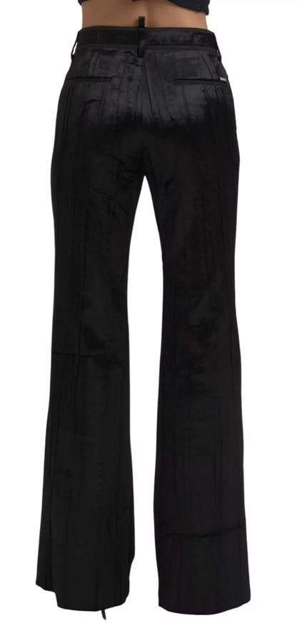 Dsquared² – Super Flare-Hose mit hoher Taille aus schwarzer Viskose