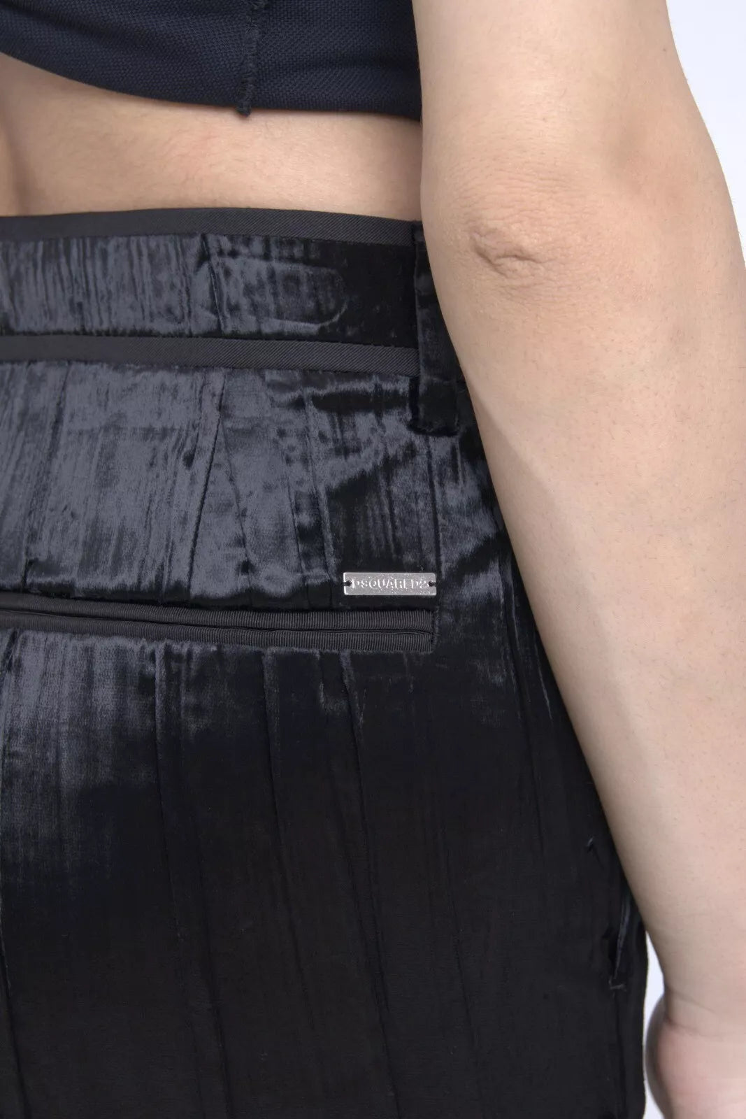 Dsquared² – Super Flare-Hose mit hoher Taille aus schwarzer Viskose