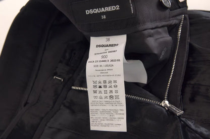 Dsquared² – Super Flare-Hose mit hoher Taille aus schwarzer Viskose