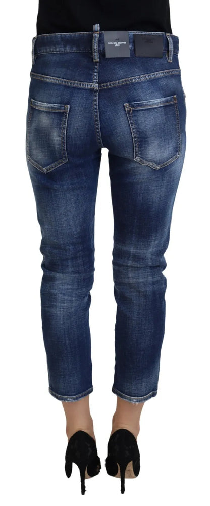 Dsquared² Blaue Cropped-Jeans aus Baumwolle mit mittlerer Taille Cool Girl