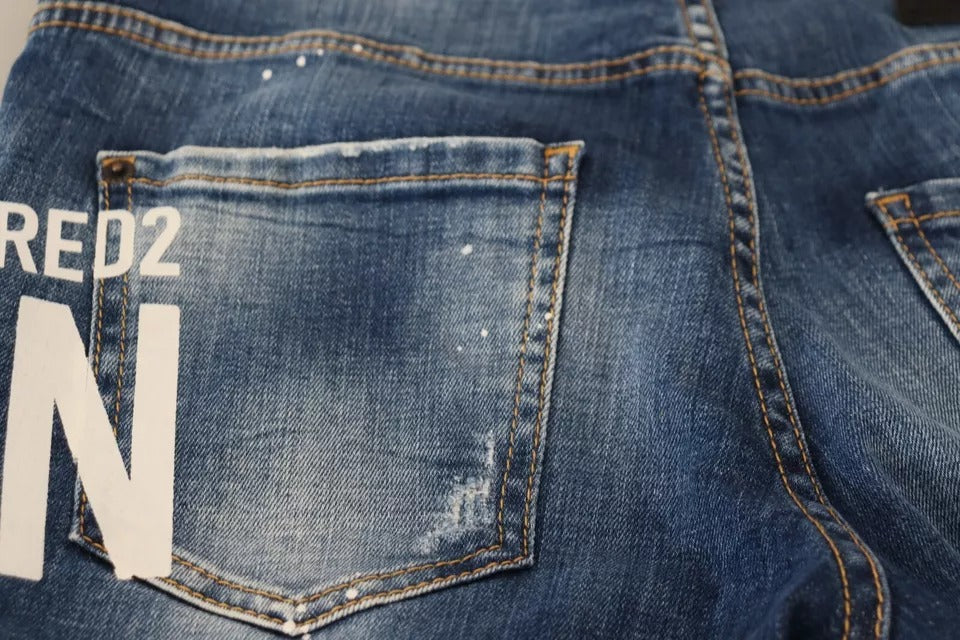 Dsquared² – Icon – Kurze Cool Girl-Jeans in Blau mit niedriger Taille