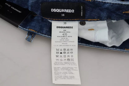 Dsquared² – Icon – Niedrig geschnittene Skinny-Jeans „Jennifer“ aus Denim in Blau