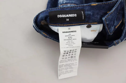Dsquared² – Blauer Icon – Mini-Boston-Jeansrock aus Denim mit hoher Taille