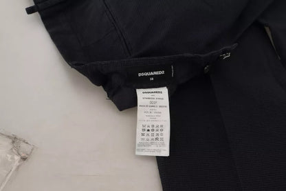 Dsquared² – Schwarze, karierte Hose mit hoher Taille und geradem Bein