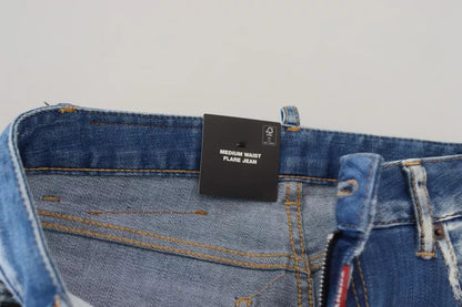 Dsquared² Blaue, verwaschene Jeans aus Baumwolle mit mittlerer Taille