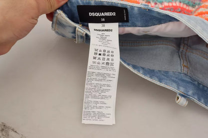 Dsquared² Mehrfarbiger A-Linien-Jeansrock aus Polyester mit niedriger Taille