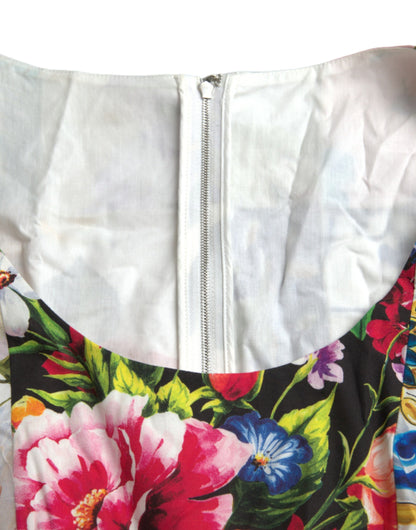 Dolce &amp; Gabbana Mehrfarbiges Patchwork-Minikleid aus Baumwolle im A-Linien-Stil