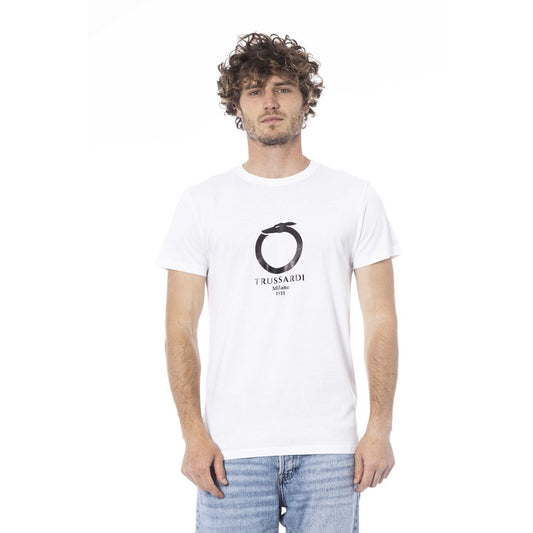 Trussardi Beachwear – Weißes Baumwoll-T-Shirt
