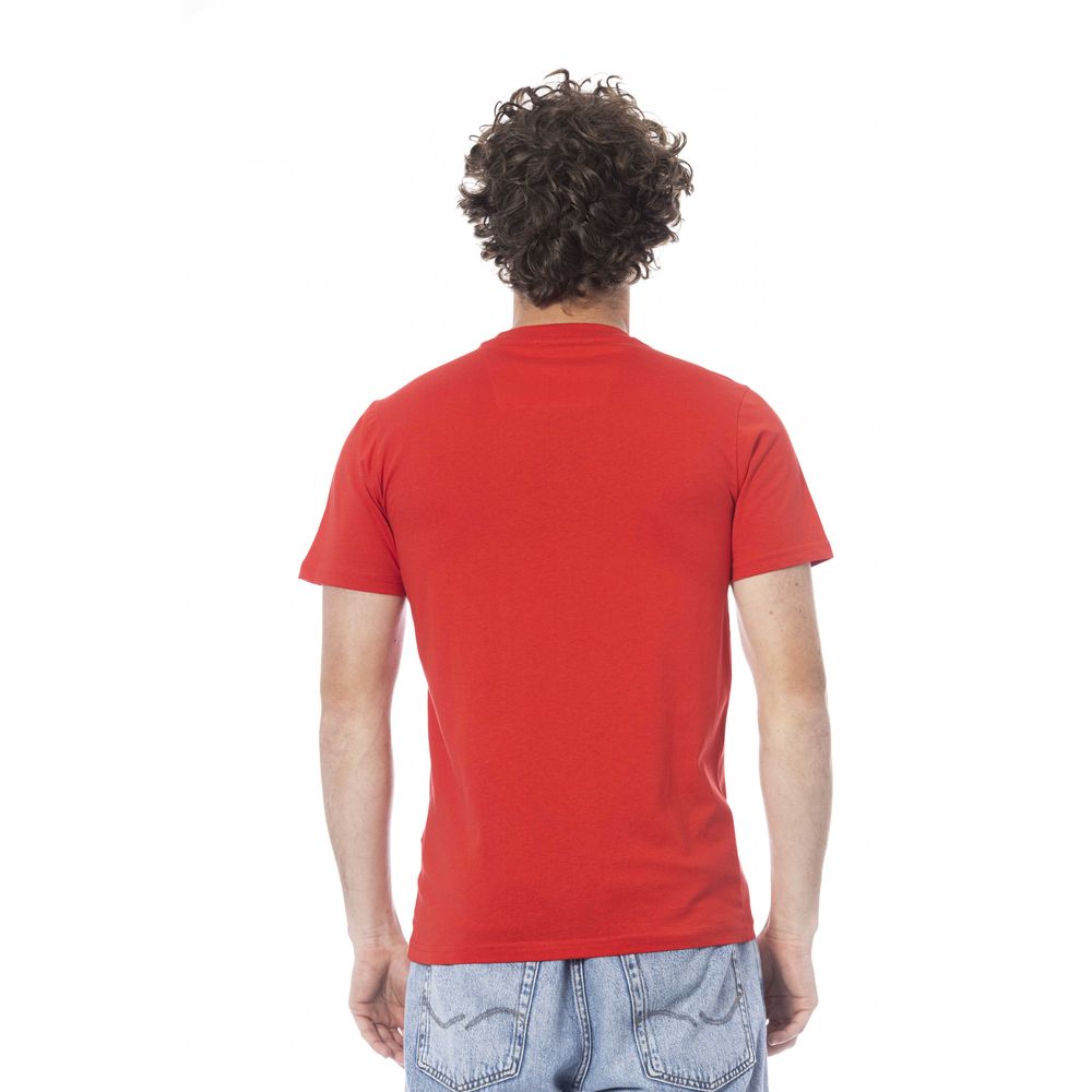 Cavalli Class Rotes Herren-T-Shirt aus Baumwolle