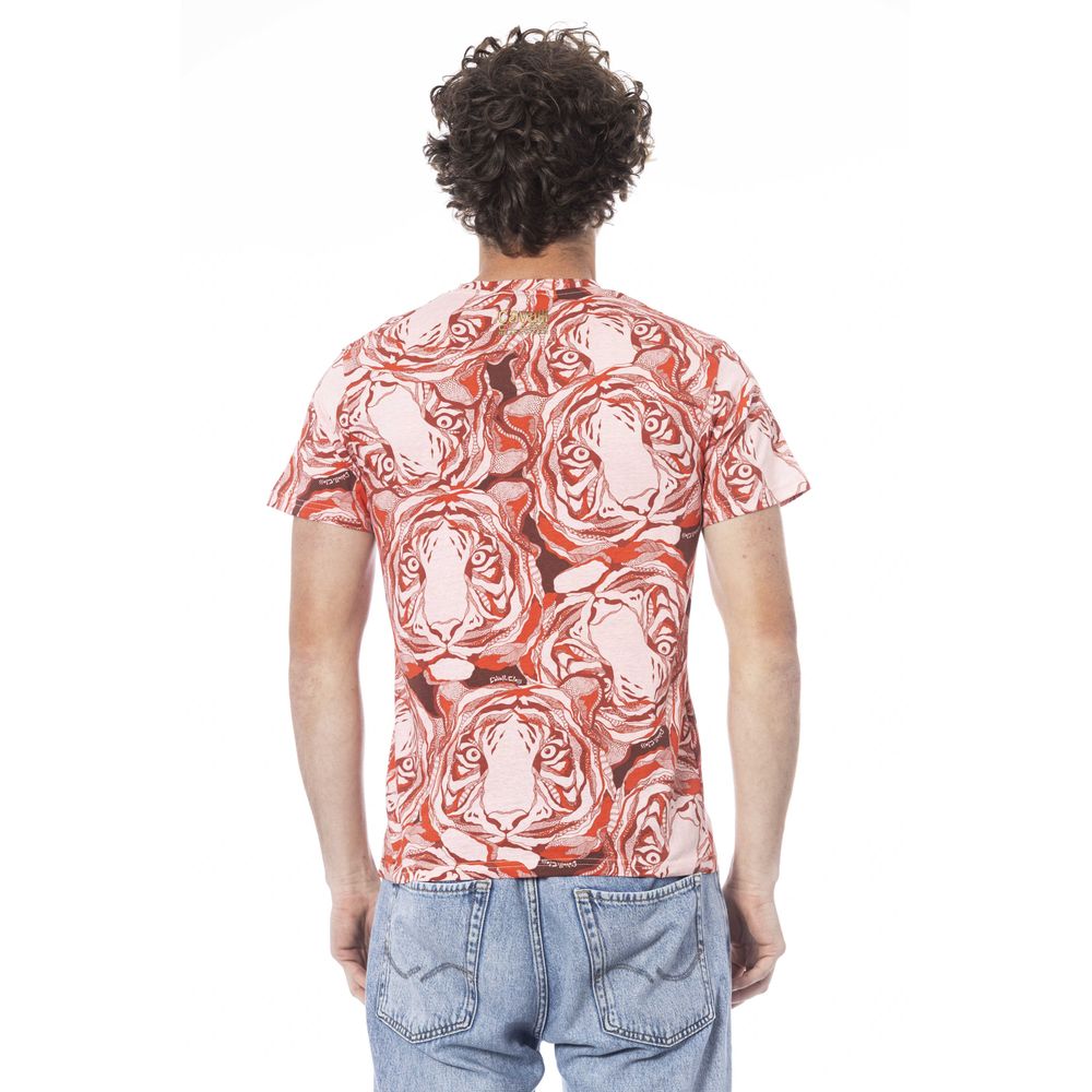 Cavalli Class Rotes Herren-T-Shirt aus Baumwolle