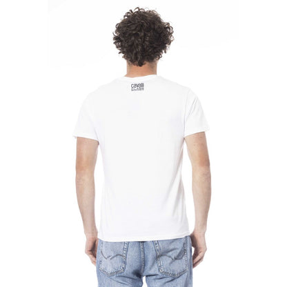 Cavalli Class Weißes Herren-T-Shirt aus Baumwolle