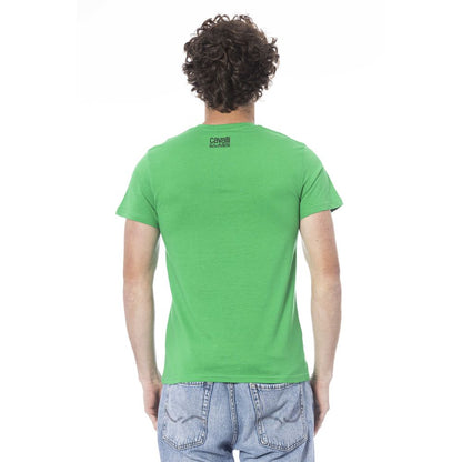 Cavalli Class Grünes Herren-T-Shirt aus Baumwolle