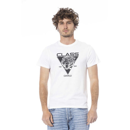 Cavalli Class Herren-T-Shirt aus weißer Baumwolle