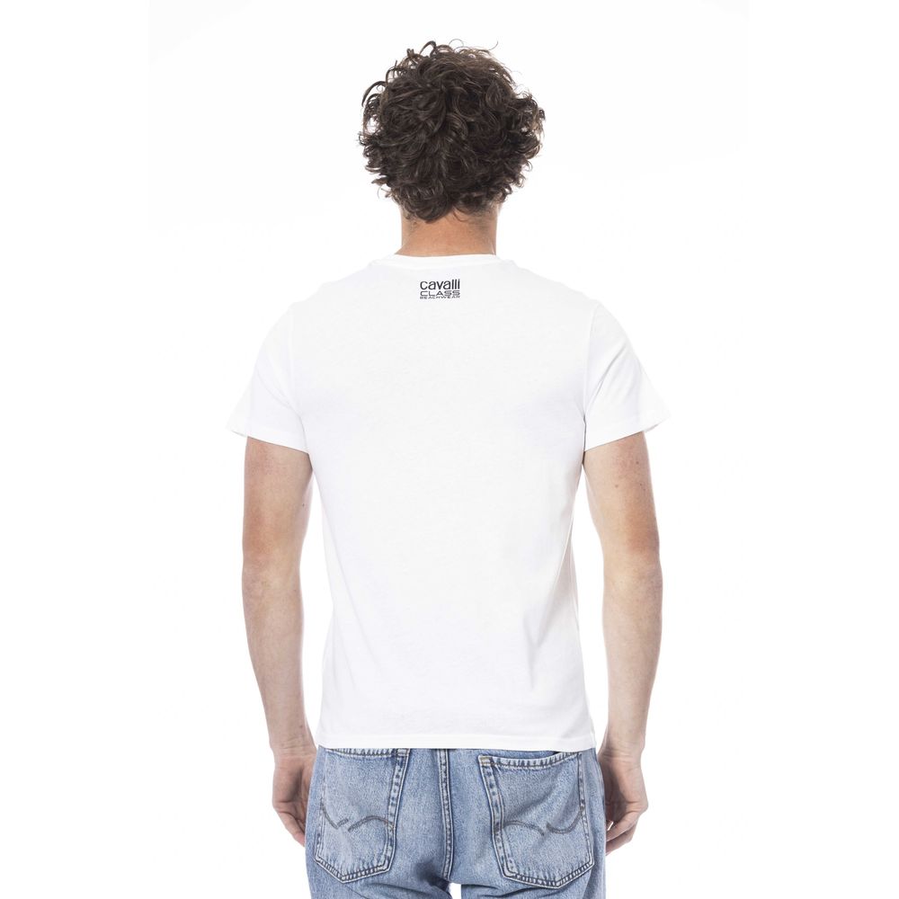 Cavalli Class Herren-T-Shirt aus weißer Baumwolle
