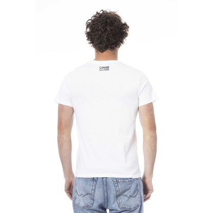 Cavalli Class Herren-T-Shirt aus weißer Baumwolle