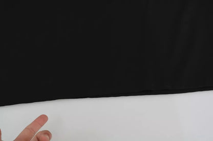 Dolce &amp; Gabbana Schwarzes ärmelloses Seidentop DG Family mit Kristallen