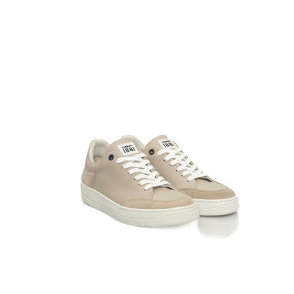Cerruti 1881 Beige Rindsleder Damen Sneaker