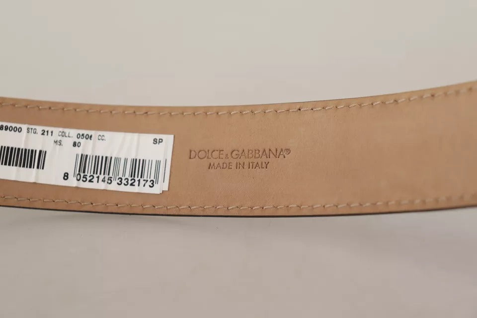 Dolce &amp; Gabbana – Gürtel aus schwarzem Leder mit goldfarbener Metalllogo-Gravur