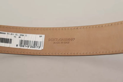 Dolce &amp; Gabbana – Gürtel aus schwarzem Leder mit goldfarbener Metalllogo-Gravur