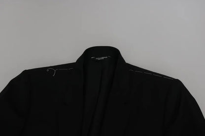 Dolce &amp; Gabbana Schwarzer schmaler Jackenmantel Blazer MARTINI