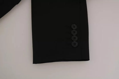 Dolce &amp; Gabbana Schwarzer schmaler Jackenmantel Blazer MARTINI