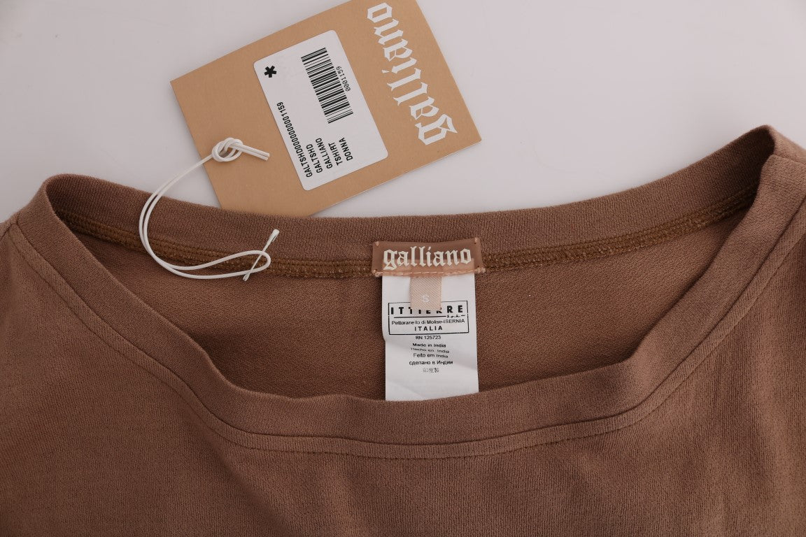 John Galliano Brauner Pullover aus Baumwolle mit Nieten