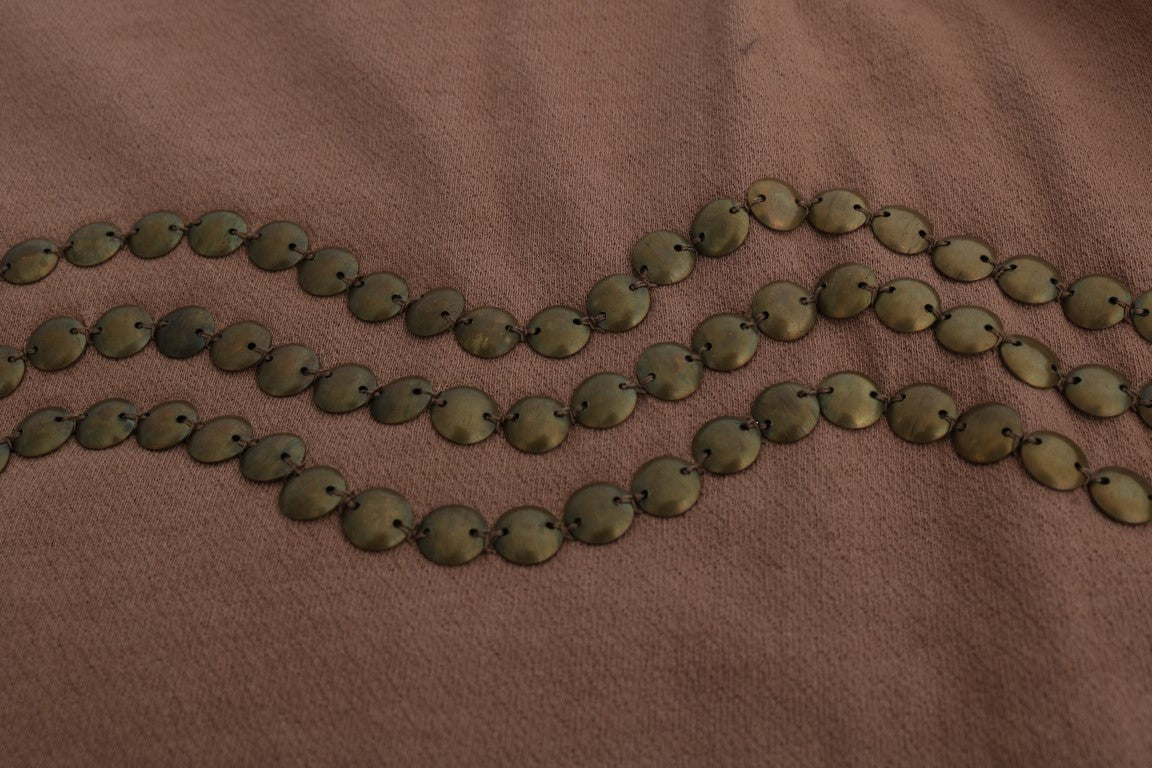 John Galliano Brauner Pullover aus Baumwolle mit Nieten