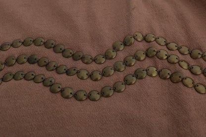 John Galliano Brauner Pullover aus Baumwolle mit Nieten