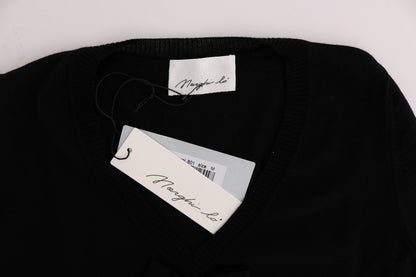 MARGHI LO‘ Schwarzes langärmliges Etuikleid aus Wolle