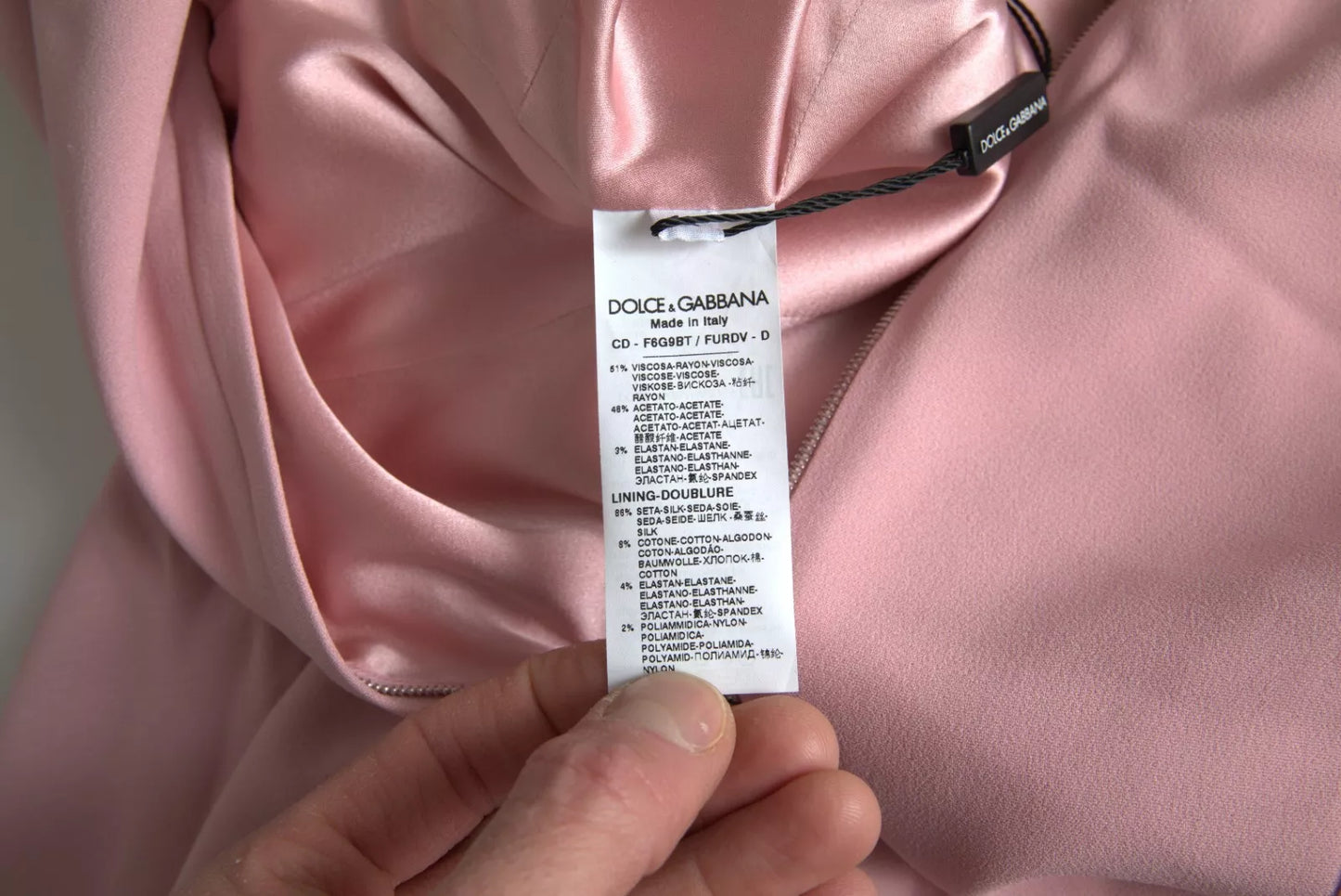 Dolce &amp; Gabbana – Rosafarbenes A-Linien-Kleid aus Viskose mit ausgestellten Ärmeln