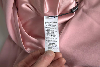 Dolce &amp; Gabbana – Rosafarbenes A-Linien-Kleid aus Viskose mit ausgestellten Ärmeln