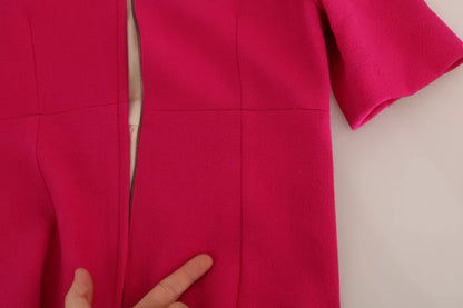 Dolce &amp; Gabbana Pink Italia Forever Etuikleid mit Kristallen