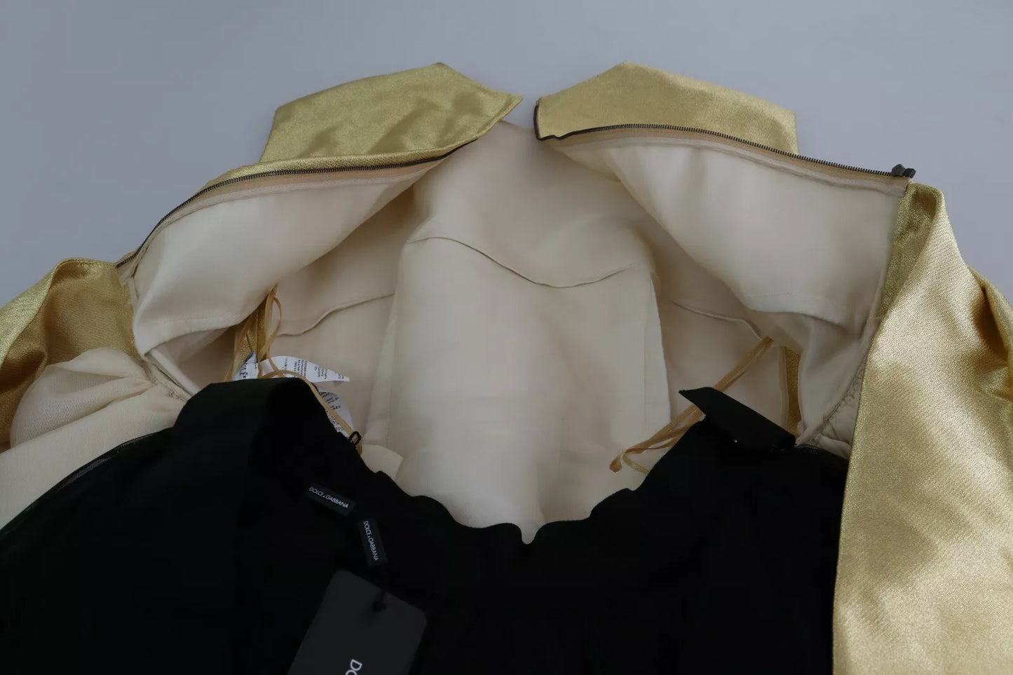 Dolce &amp; Gabbana – Ärmelloses A-Linien-Tüllkleid aus Polyester in Gold