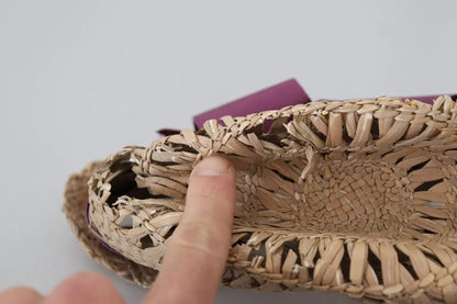 Dolce &amp; Gabbana – Strohhut mit Blumenverzierung in Braun