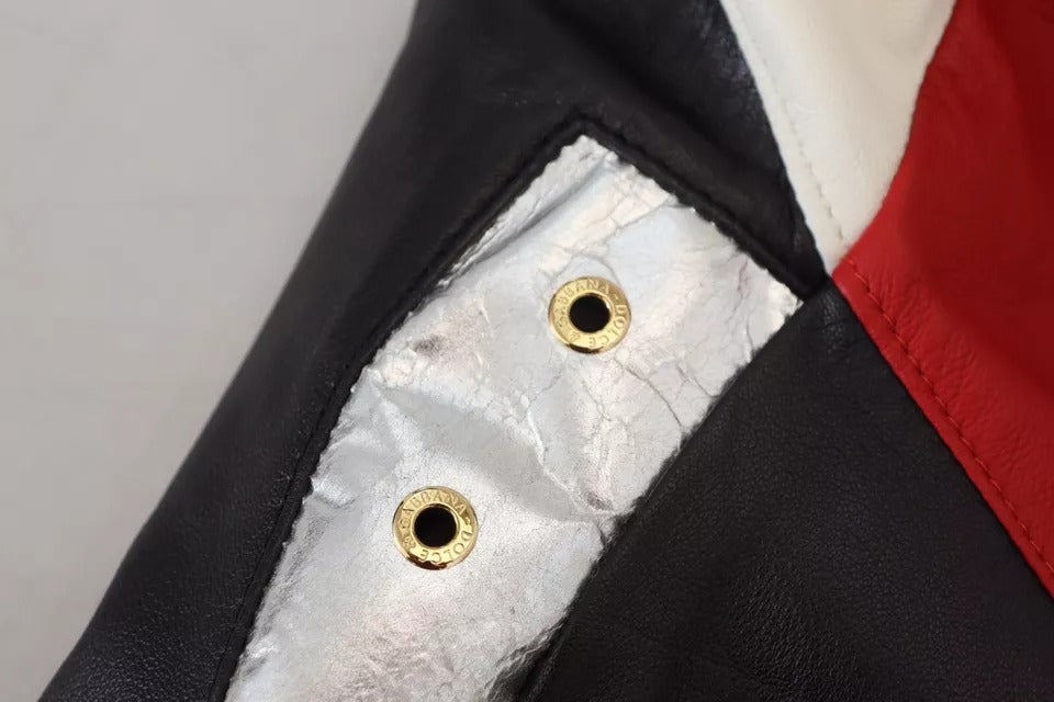 Dolce &amp; Gabbana – Blouson-Manteljacke aus schwarzem Leder mit Kapuze