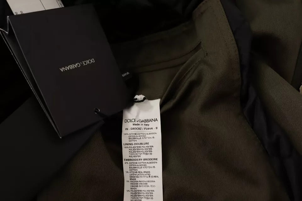 Dolce &amp; Gabbana Grüne DG Love Blouson-Manteljacke aus Baumwolle