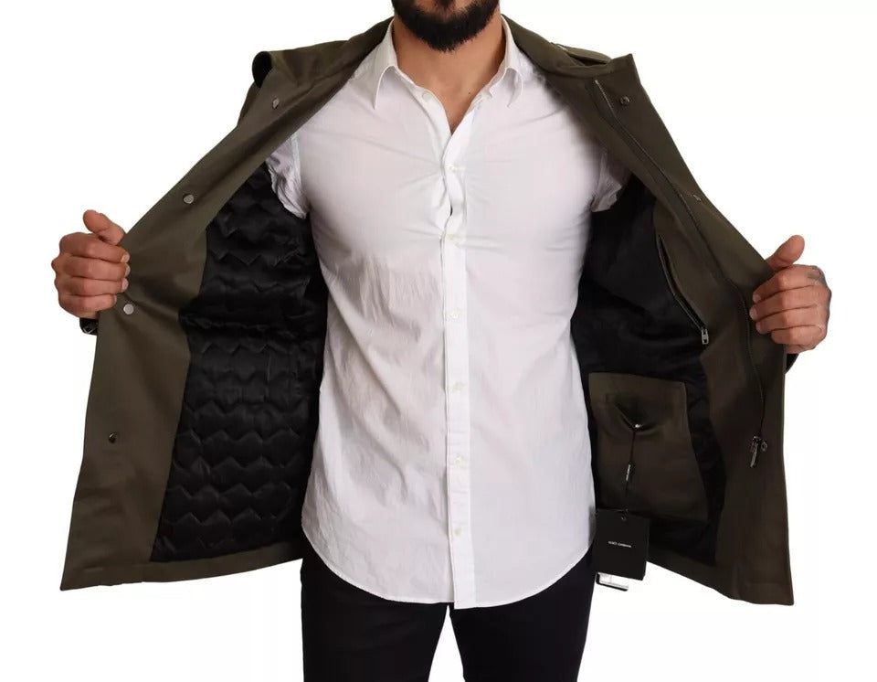 Dolce &amp; Gabbana Grüne DG Love Blouson-Manteljacke aus Baumwolle