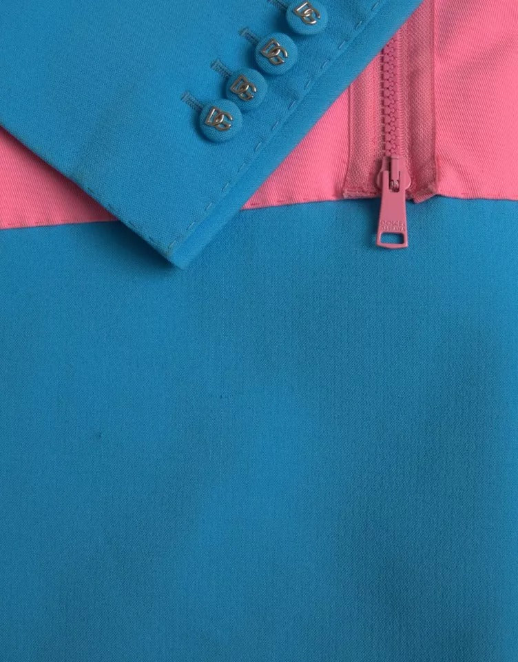 Dolce &amp; Gabbana – Mehrfarbige Patchwork-Manteljacke mit steigendem Revers