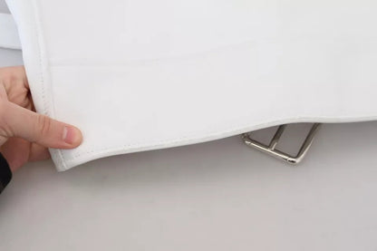 Dolce &amp; Gabbana – Bikermantel aus weißem Leder mit Reißverschluss