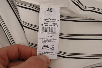 Dolce &amp; Gabbana – Wickeljacke aus weiß gestreifter Baumwolle
