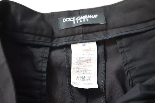 Dolce &amp; Gabbana – Schwarze, hoch taillierte, konisch zulaufende Hose